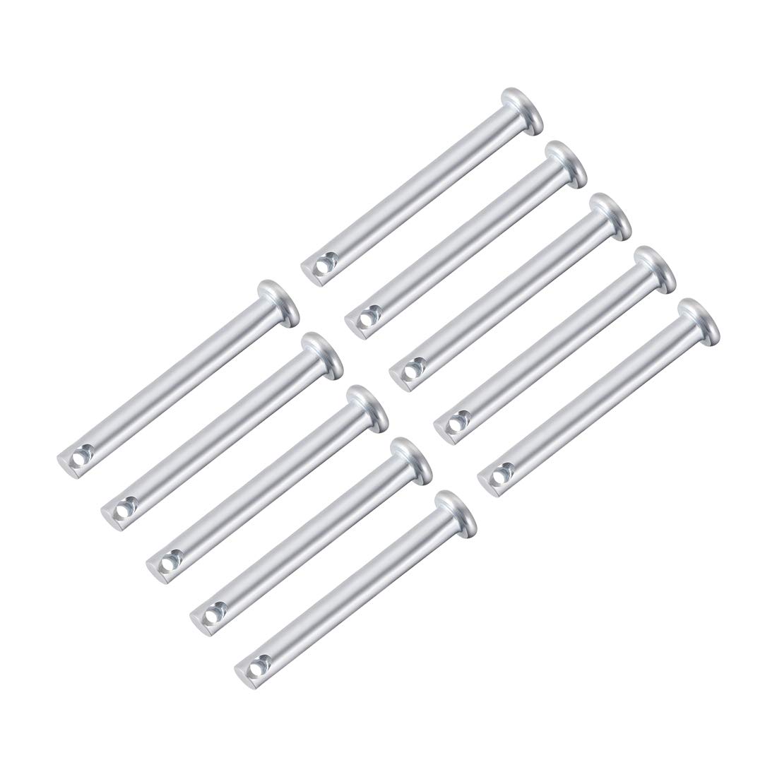 sourcing map Single Hole Clevis Pins,5mm x 40mm Flat Head Zinc-Plating Steel 10 Pcs