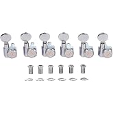 KAISH 21:1 Dual Pin (No Screws) Locking Tuners 2 Pin Locking Tuning Keys Pegs Tuning Machine Heads fits for American Series Strat/Tele Guitars Vintage Oval Button Chrome