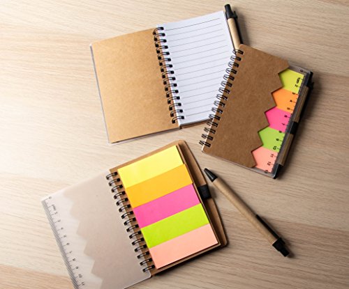 image for Juvale Spiral Notebook - 6-Pack Lined Notebook with Sticky Notes and P