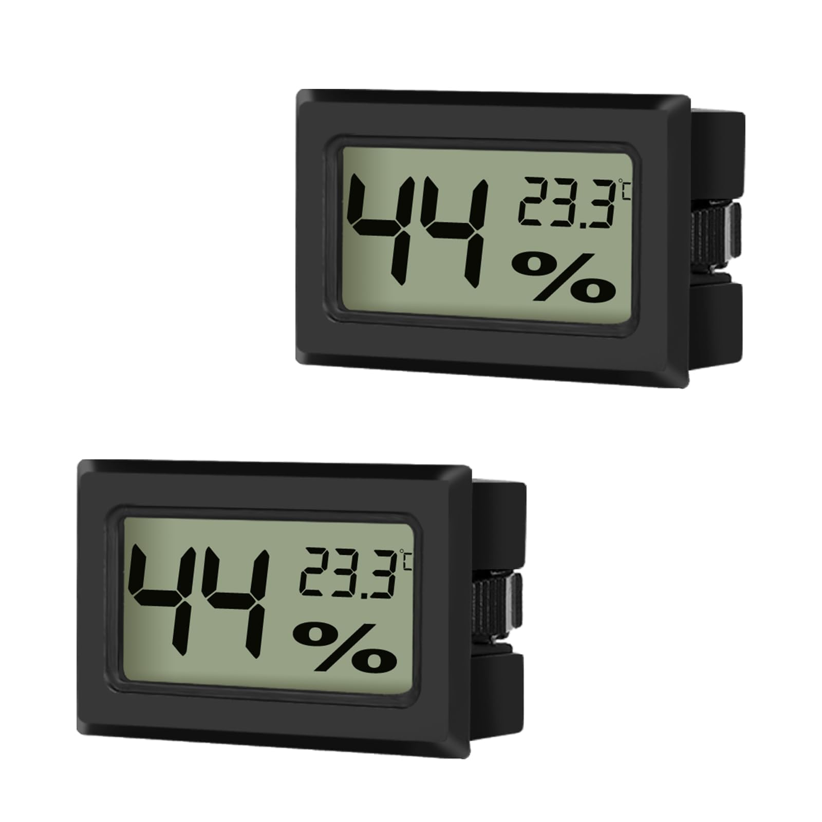 EEEKit 2 Pack LCD Digital Hygrometer Thermometer, Mini Temperature Meter Humidity Gauge for Greenhouse Car Office, Black