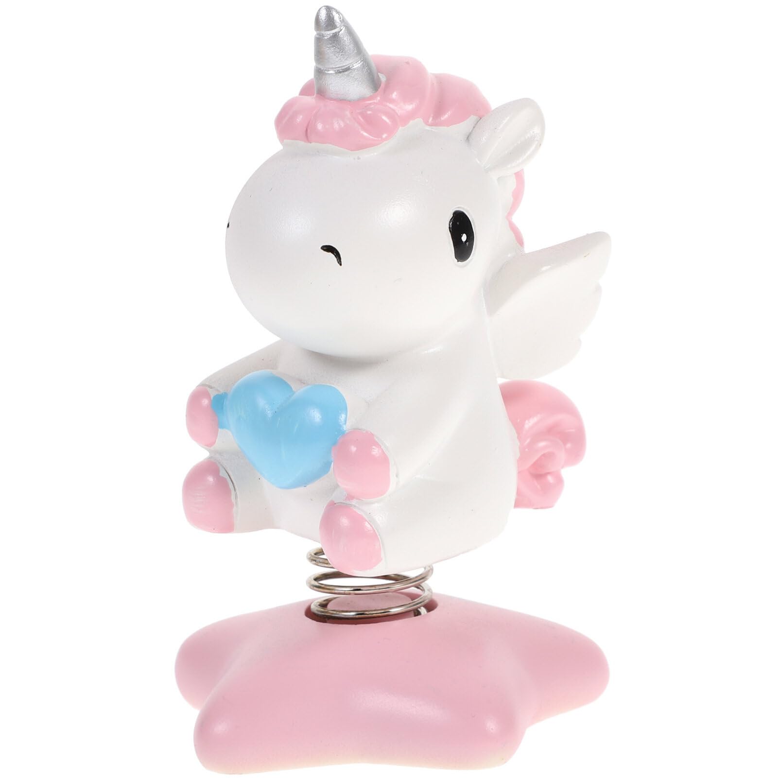 Amosfun Car Dashboard Ornaments Unicorn Shaking Head Nodding Toy Desktop Decorative Auto Adornment Accessories Favor (Pink)