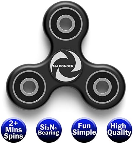 Spinner Fidget High Speed Tri-Spinner，The Anti-Anxiety 360 Fidget Toy Stress Reducer With Premium Bearing Hand Fidget Spinner Perfect For ADD,ADHD,Anxiety,and Autism Adult Children (Black)