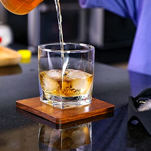 Silicone Sphere Ice Ball Maker, Ice Cube Tray-Easy Release & Flexible 7-Ice Ball Molds,design with Folding Funnel for Whiskey,Cocktails,Bourbon,Reusable and BPA free