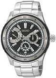 Seiko Men's SNT019 Silver Stainless-Steel Analog Quartz Watch with Black Dial