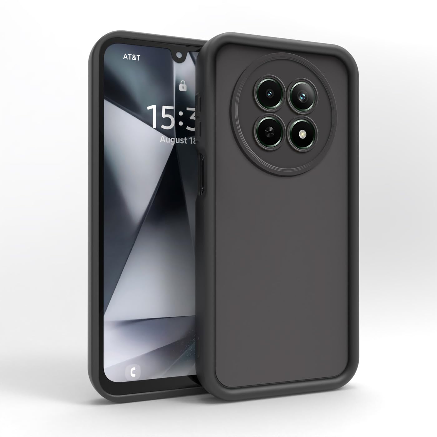 PanXCase Case for Realme 12 5G - Silicone Fit Lightweight Slim Soft Elegant Design, Camera Protection Shockproof Ultra Thin Bumper Cover (Black)