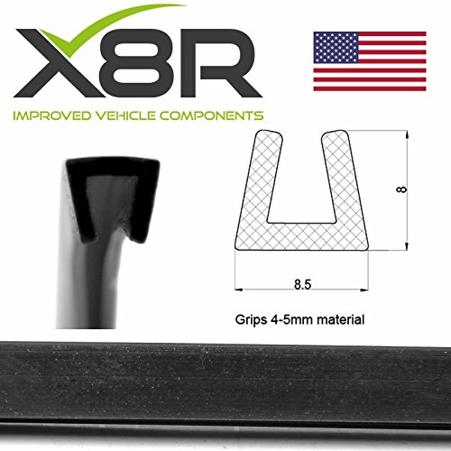 Small Black Rubber U Channel Edging Trim Seal Square Protect Protection Bumper X8R0108