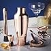 VonShef Premium Parisian Cocktail Shaker Barware Set in Gift Box with Recipe Guide, Cocktail Strainers, Twisted Bar Spoon, Jigger, Muddler and Pourers, Copper, 9 Piece