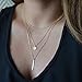 Boosic Long Pendant 3 Layer Necklace Set for Women, Golden