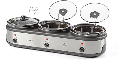 Quest Triple Slow Cooker Buffet Server 7.5L 3 x 2.5L Ceramic Pots