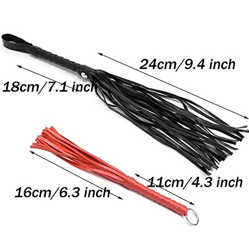 image for FireKylin 2 Pcs Riding Whip, Faux Leather Short Horse Whips Crops for 