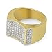 TOPGRILLZ 18K Gold Plated CZ Iced out Simulated Diamond Hip Hop Bling Punky Ring for Men