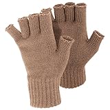 FLOSO Ladies/Womens Winter Fingerless Gloves (One Size) (Beige)