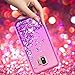 Compatible with Samsung Galaxy J2 Case, Galaxy J2 Core/Galaxy J2 Dash/Galaxy J2 Pure Case Glitter Liquid Quicksand Shiny Sparkle Flowing Bling Diamond Clear Cute Cover for Girls Women Purple/Pink