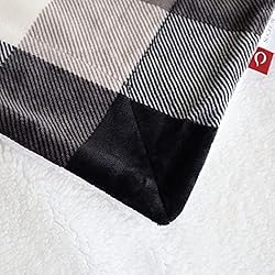 SOCHOW Buffalo Plaid Sherpa Fleece Throw