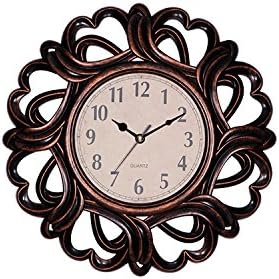 zhENfu The living room retro living room wall clock, electronic clock, electronic clock, retro creative wall clock, quartz clock,Bronze 2854-2