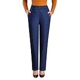 IDEALSANXUN Women’s Fleece Lined Jeans Elastic Waist Loose Straight Leg Jeans