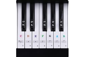 BEIIRLLA Piano Key Stickers for Beginners kids,88/61/54/49/37 Key Bold Large Letter Piano Stickers ，Piano Keyboard Letters for Beginners，Kids Piano Key Stickers Rainbow Colors
