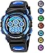 AZLAND 7 Colors Flashing Waterproof Outdoor Sports Kids Wristwatch Boys Girls Digital Watches Blue