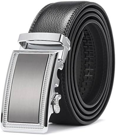 Squeple Men's Genuine Leather Dress Strap with Automatic Buckle 42-46inch LY87628-1-130