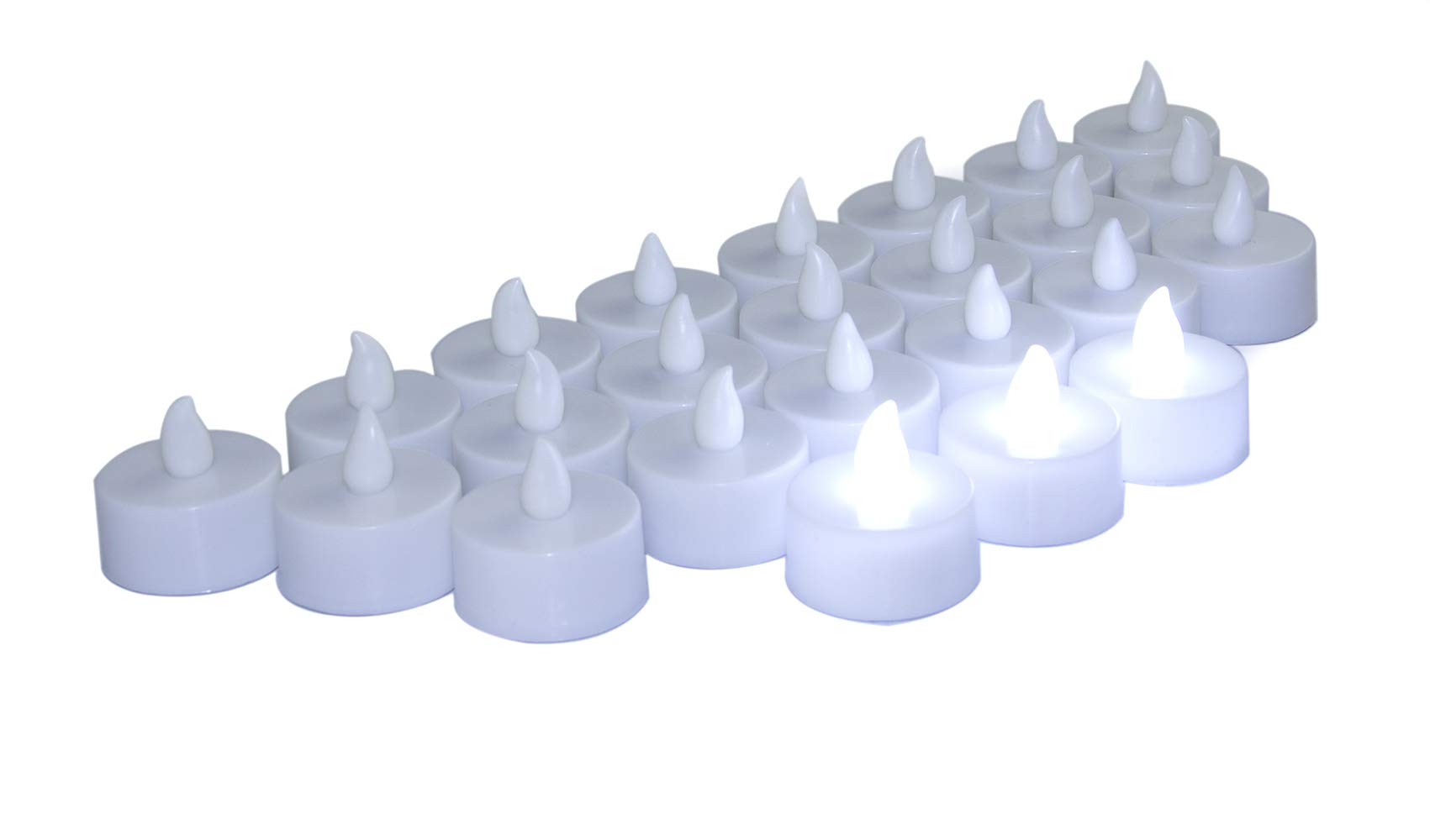 KASTWAVE Rosymoment DZ-024-WW Tealight Set LED Candles 24 Pieces, White, H5 x W4 x D5 cm