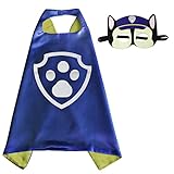 Whoopgifts Superhero Costumes Satin Cape with Felt Mask For Kids, 70cm x 70cm (Chase)