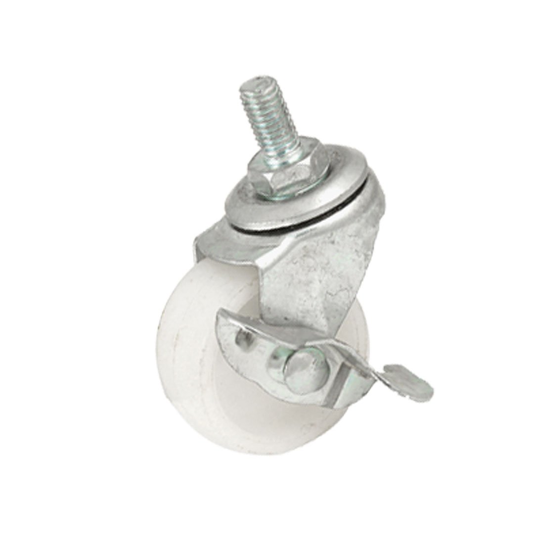 uxcell a11052000ux0385 Wheel Light Duty Threaded Swivel 1.5" Dia Industrial Caster w Side Brake, Stainless Steel