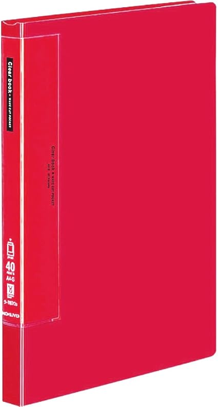 Amazon Co Jp コクヨ ファイル クリアファイル ウェーブカットa4 40ポケット 赤 ラ T570r ラ T570r 文房具 オフィス用品