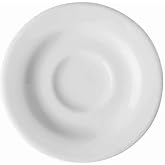 GET 5" Bright White Espresso Corona Porcelain Saucer (Set of 12) | Dishwasher safe, Chip-resistant, Restaurant service, Great for Coffee Cups, Tea Cups, Desserts and Table Service