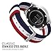 MoKo Band Compatible with Gear S3, 22mm Fine Woven Nylon Adjustable Replacement Strap fit Samsung Gear S3 Frontier/Classic/Galaxy Watch 46mm/Ticwatch pro/E2/S2/Huawei Watch GT 2 46mm, Blue&White&Red