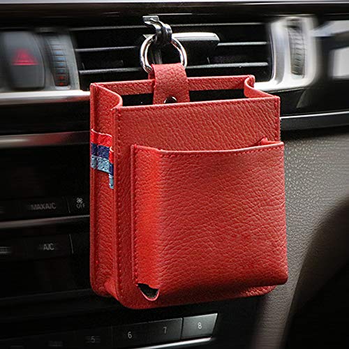 ANYURAN Car Vent Storage Box Mobile Phone Bag Hanging Bag Reserved Mobile Phone Charging Hole Multi-Function Suitable for Most Vehicles