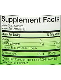 Nature 's Way - Raíz de diente de león, de 525 mg. 100 cápsulas, 12300, 100, 1, 1