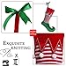 Teresa's Collection 23 Inch Delightful Elf Christmas Stocking with Striped Decorative Corduroy, Themed with Tree Skirt (Not Included)