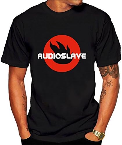 Danielrio Mens Audioslave Rock Band Logo Short Sleeve T-Shirts BlackLarge