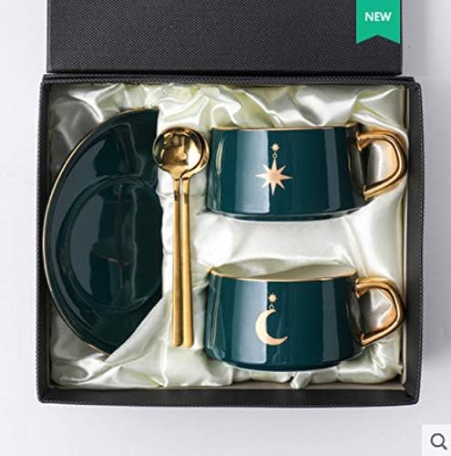 Exquisite Coffee Cup Saucer English Luxury Afternoon Tea Cup European net red Stirring Cup Household Ceramic Water Cup 250ml / Valentine's Day Gift/Christmas Thanksgiving Birthday Gift E
