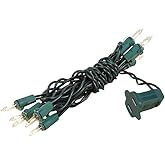 Novelty Lights 5 Feet 10 Bulbs Vintage Short Mini Light String, Clear Bulbs on Green Wire, 4-Inch Spacing Fairy Lights, Connectable End-to-End, UL Listed for Indoor/Outdoor