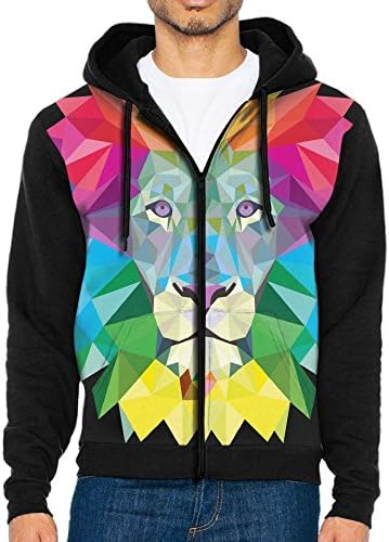 Nvthenpiaoliang Polly Triangle Lion Portrait Men's Avant-Garde Fashion Cap Pocket Hoodies