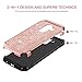 BENTOBEN Case for Galaxy J8 2018, 2 in 1 Slim Glitter Bling Sparkle Hybrid Hard PC Soft Rubber Heavy Duty Bumper Shockproof Full Body Protective Phone Cover for Samsung Galaxy J8 2018, Rose Gold