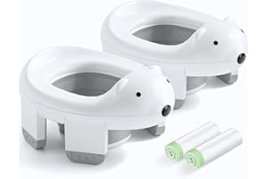 Bunwag 2 Pack Portable Potty Seat, 2 in 1 Travel Potty Seat for Toddlers with Liner Bags, Safety Locks and Polar Bear Design, 12 Months+(2 Pack)