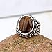 YAZILIND Vintage Antique Oval Cut Brown Tiger Eye Retro Silver Plated Ring Women