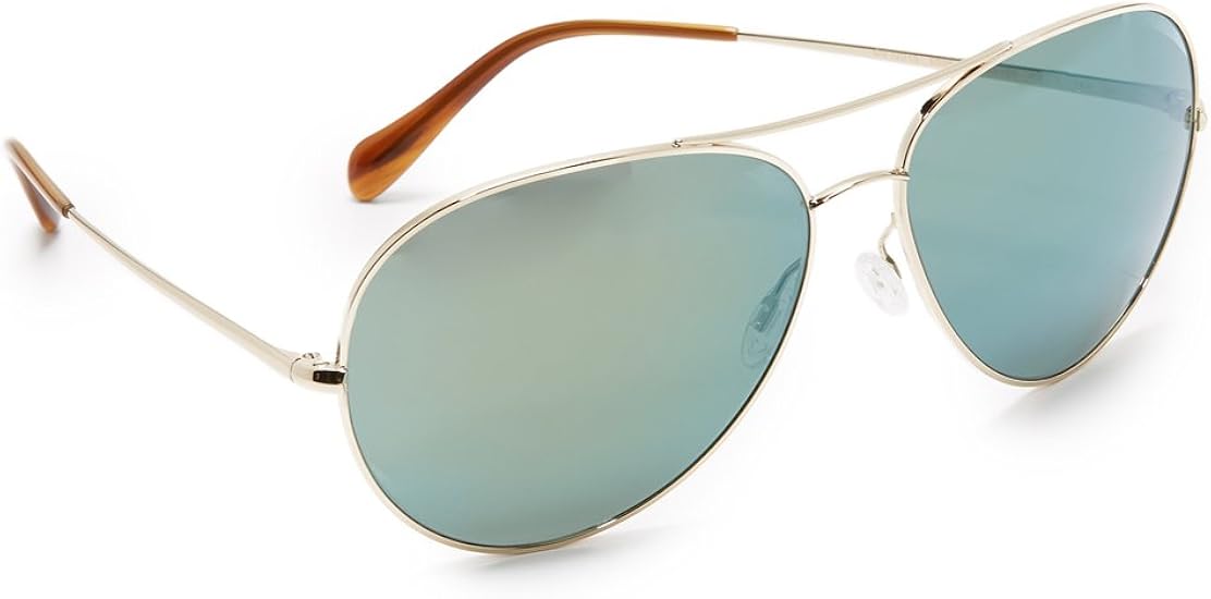 oliver peoples green aviator sunglasses