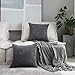 Home Brilliant Pillow Cover 26 x 26 Soft Striped Corduroy Decorative Euro Throw Pillow Sham for Couch, 66x66 cm, Dark Grey