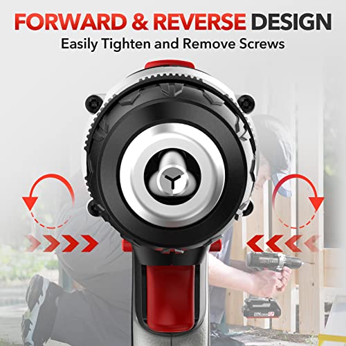 SCANS Cordless Drill Driver, 20V Electric Power Drill Kit, 354 In-lb Torque, Variable Speed, 3/8