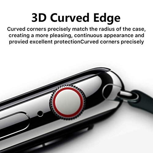 Tech Express 3D Curved Edge Tempered Glass Full Screen Protector Scratch Resistant for Apple Watch Series 4 [iWatch] 9h Hardness Protection Anti Scratch 40mm, 44mm Accessories (44mm) - Thumbnail 3