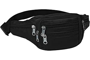 iSunTop Genuine Leather Fanny Pack Waist Bag Waterproof Hip Belt Bag Organizer with Adjustable Belt Multiple Pockets Waist Pa