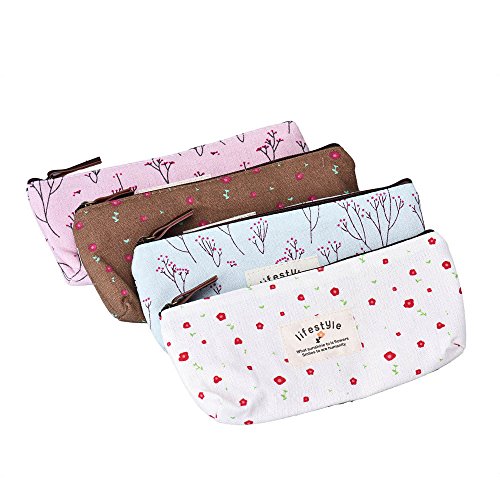 DZT1968 Pastorable Canvas Pen Bag Pencil Case Brand New Different Colors set of 4