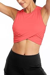 Sanutch Crop Top Athletic Shirts for Women Running