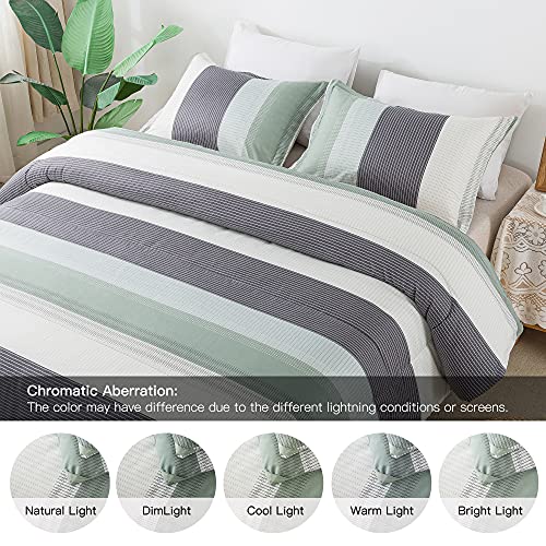 Litanika King Size Comforter Set Sage Green 3 Pieces Lightweight