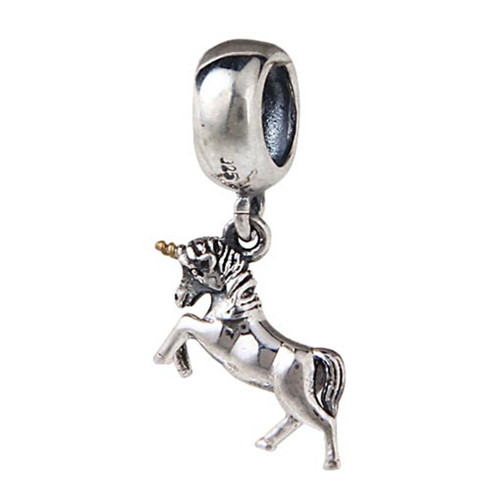 YiRong Jewelry Unicorn Sterling Silver Charm for Pandora Charm Bracelet