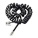 SHONCO 6 Pack Black Coiled Telephone Handset Cord 6 Ft Uncoiled / 1.1 ft Coiled Landline Telephone Accessory