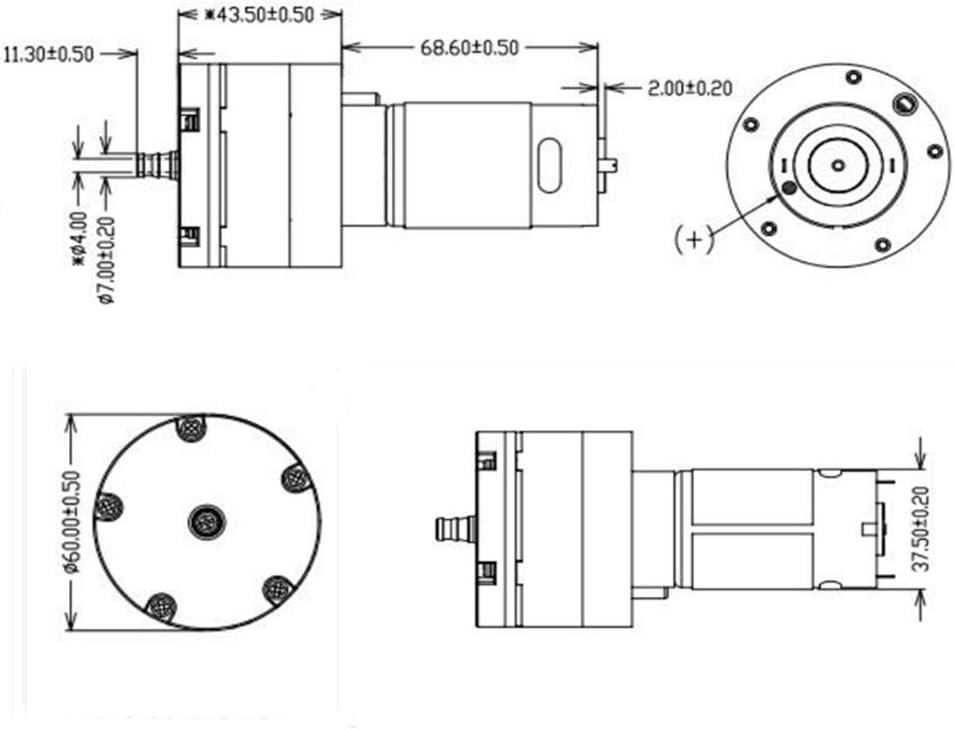 12V vacuum pump, miniature negative pressure pump diaphragm pump vacuum adsorption, 65KPA vacuum degree 16LPM flow: Home Improvement